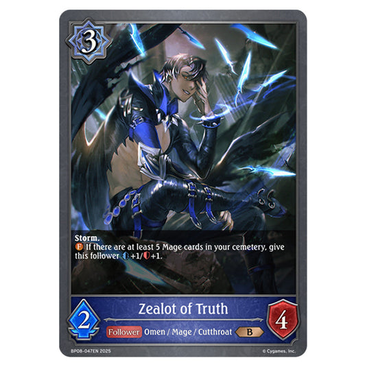 Zealot of Truth BP08-047EN card from the Shadowverse: Evolve set Alterchaotica