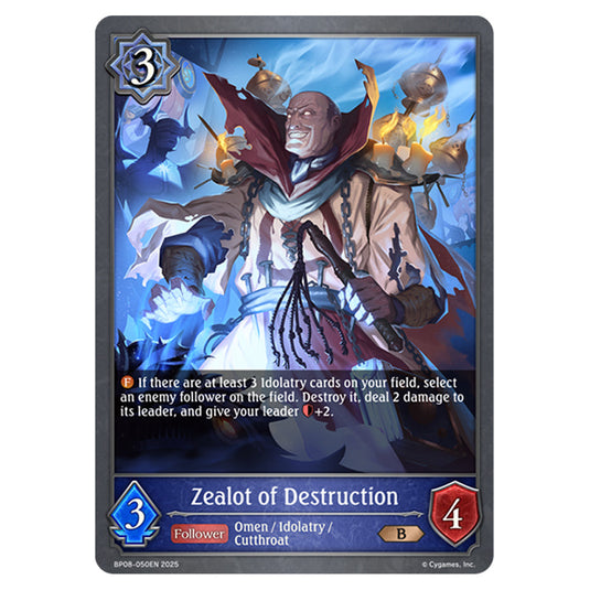 Zealot of Destruction BP08-050EN card from the Shadowverse: Evolve set Alterchaotica