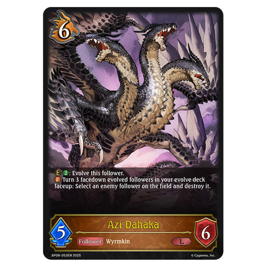 Azi Dahaka BP08-053EN card from the Shadowverse: Evolve set Alterchaotica