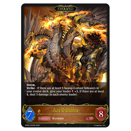 Azi Dahaka BP08-054EN card from the Shadowverse: Evolve set Alterchaotica