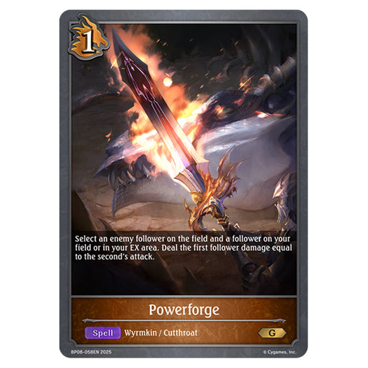 Powerforge BP08-058EN card from the Shadowverse: Evolve set Alterchaotica