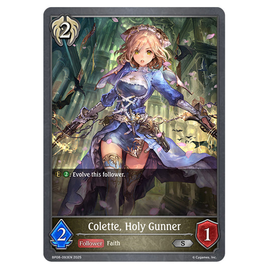 Colette, Holy Gunner BP08-093EN card from the Shadowverse: Evolve set Alterchaotica