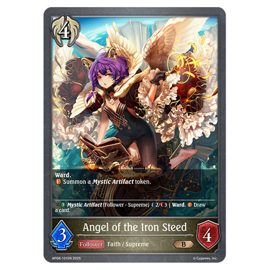 Angel of the Iron Steed BP08-101EN card from the Shadowverse: Evolve set Alterchaotica