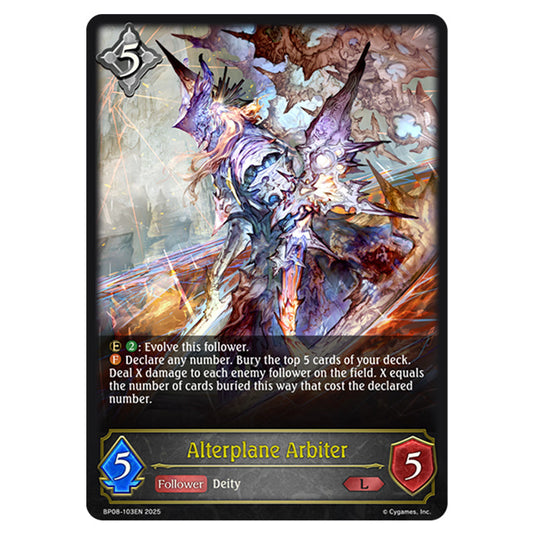 Alterplane Arbiter BP08-103EN card from the Shadowverse: Evolve set Alterchaotica
