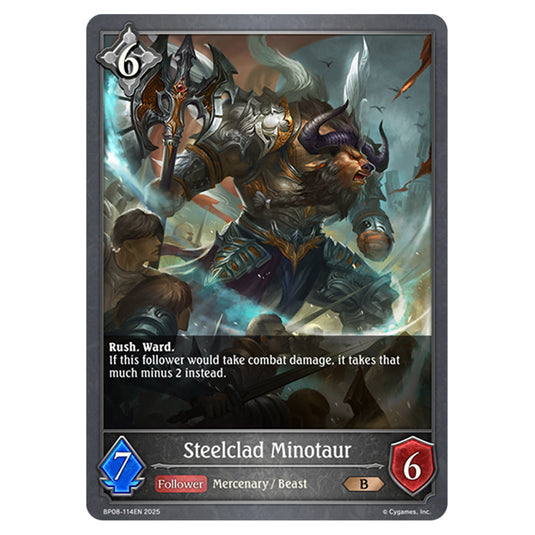 Steelclad Minotaur BP08-114EN card from the Shadowverse: Evolve set Alterchaotica