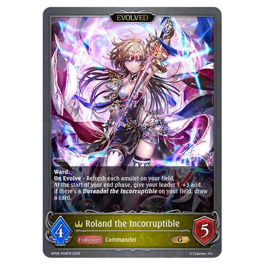 Roland the Incorruptible BP08-P06EN card from the Shadowverse: Evolve set Alterchaotica