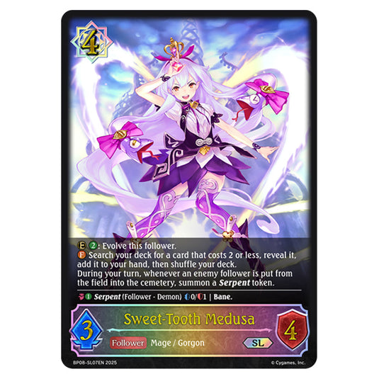 Sweet-Tooth Medusa BP08-SL07EN card from the Shadowverse: Evolve set Alterchaotica