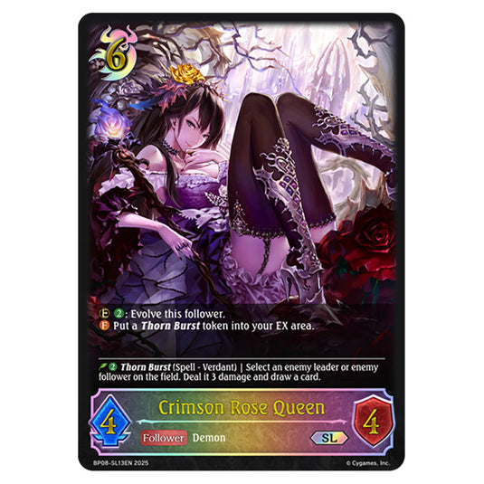 Crimson Rose Queen BP08-SL13EN card from the Shadowverse: Evolve set Alterchaotica