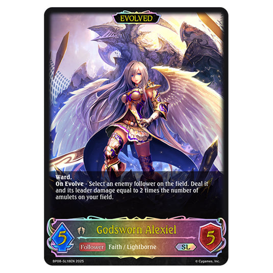 Godsworn Alexiel BP08-SL18EN card from the Shadowverse: Evolve set Alterchaotica