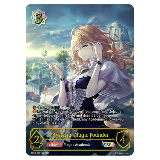 Mysteria, Magic Founder BP08-SP01EN card from the Shadowverse: Evolve set Alterchaotica
