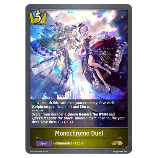 Monochrome Duel BP09-024EN card from the Shadowverse: Evolve set Duet of Dawn and Dusk