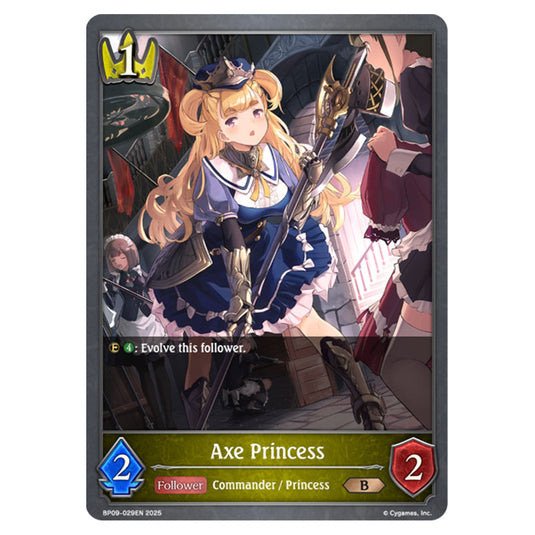 Axe Princess BP09-029EN card from the Shadowverse: Evolve set Duet of Dawn and Dusk