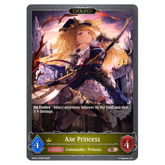 Axe Princess BP09-030EN card from the Shadowverse: Evolve set Duet of Dawn and Dusk