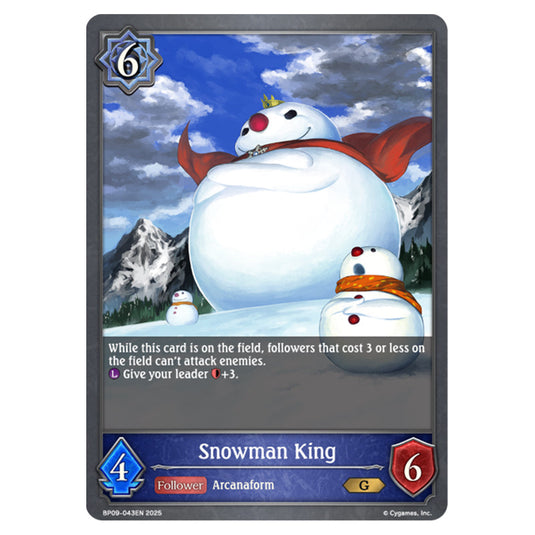 Snowman King BP09-043EN card from the Shadowverse: Evolve set Duet of Dawn and Dusk