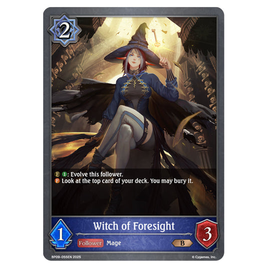 Witch of Foresight BP09-055EN card from the Shadowverse: Evolve set Duet of Dawn and Dusk