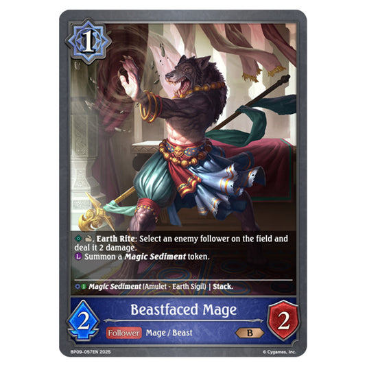 Beastfaced Mage BP09-057EN card from the Shadowverse: Evolve set Duet of Dawn and Dusk
