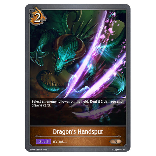 Dragon's Handspur BP09-088EN card from the Shadowverse: Evolve set Duet of Dawn and Dusk