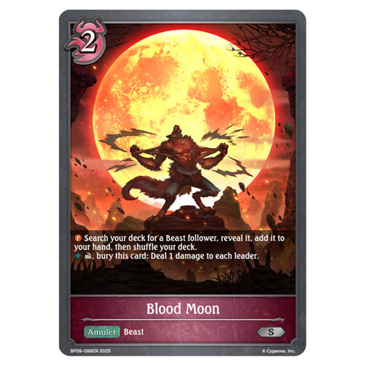 Blood Moon BP09-099EN card from the Shadowverse: Evolve set Duet of Dawn and Dusk