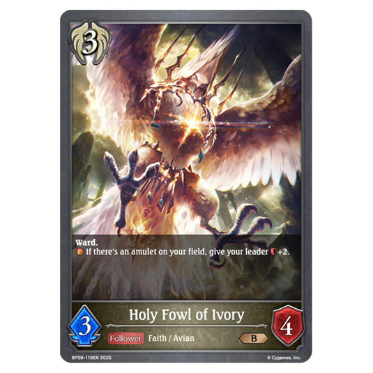 Holy Fowl of Ivory BP09-119EN card from the Shadowverse: Evolve set Duet of Dawn and Dusk