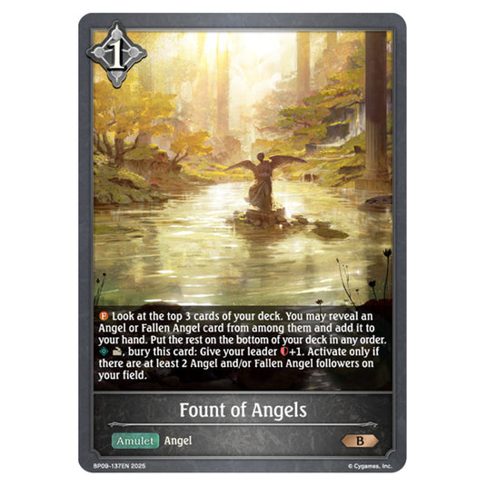 Fount of Angels BP09-137EN card from the Shadowverse: Evolve set Duet of Dawn and Dusk