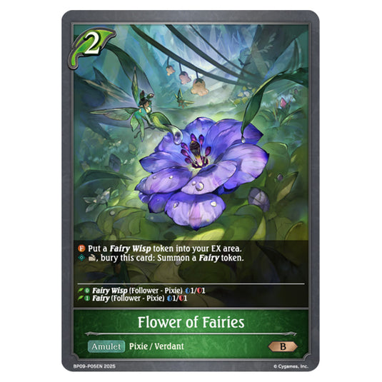 Flower of Fairies BP09-P05EN card from the Shadowverse: Evolve set Duet of Dawn and Dusk