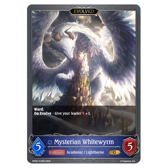 Mysterian Whitewyrm BP09-P13EN card from the Shadowverse: Evolve set Duet of Dawn and Dusk