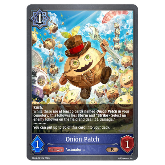 Onion Patch BP09-P21EN card from the Shadowverse: Evolve set Duet of Dawn and Dusk