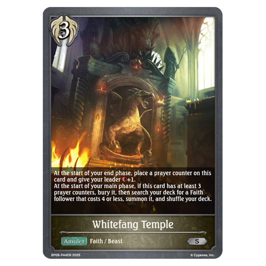 Whitefang Temple BP09-P44EN card from the Shadowverse: Evolve set Duet of Dawn and Dusk