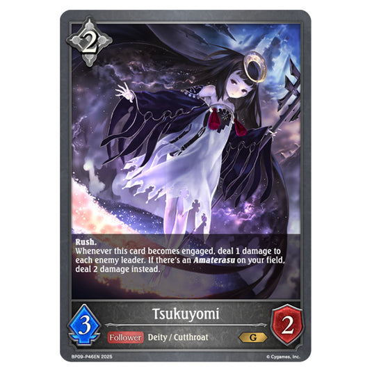 Tsukuyomi BP09-P46EN card from the Shadowverse: Evolve set Duet of Dawn and Dusk