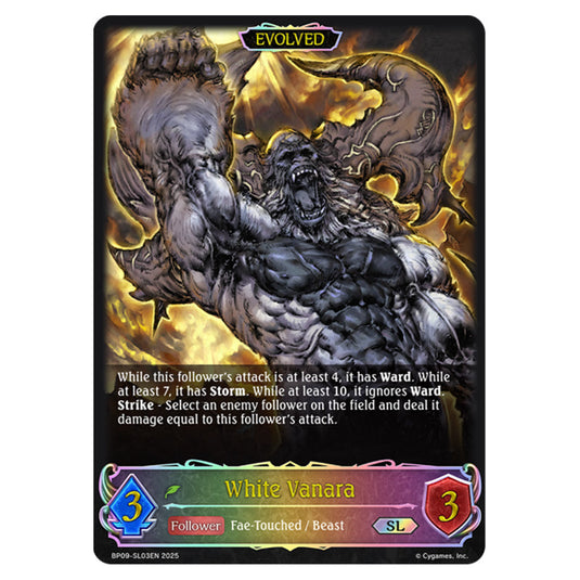 White Vanara BP09-SL03EN card from the Shadowverse: Evolve set Duet of Dawn and Dusk