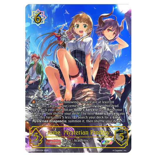 Anne, Mysterian Prodigy BP09-SP01EN card from the Shadowverse: Evolve set Duet of Dawn and Dusk