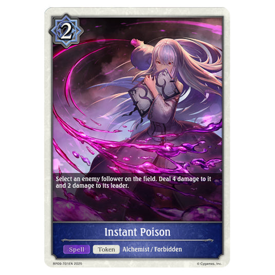Instant Poison BP09-T01EN card from the Shadowverse: Evolve set Duet of Dawn and Dusk