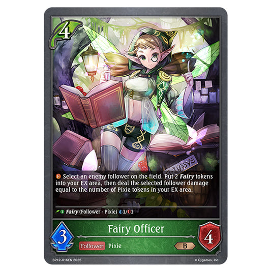 Fairy Officer BP12-016EN card from the Shadowverse: Evolve set Worldreaver's Descent & Dominion of Darkness