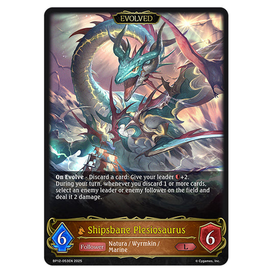 Shipsbane Plesiosaurus BP12-053EN card from the Shadowverse: Evolve set Worldreaver's Descent & Dominion of Darkness
