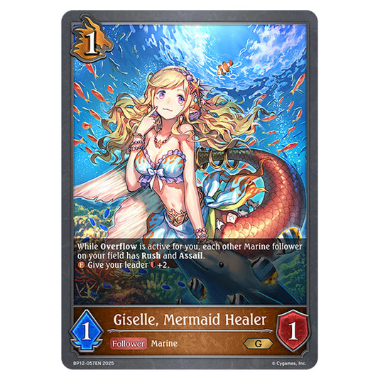 Giselle, Mermaid Healer BP12-057EN card from the Shadowverse: Evolve set Worldreaver's Descent & Dominion of Darkness
