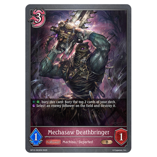 Mechasaw Deathbringer BP12-083EN card from the Shadowverse: Evolve set Worldreaver's Descent & Dominion of Darkness