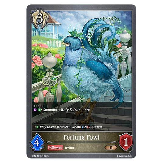 Fortune Fowl BP12-100EN card from the Shadowverse: Evolve set Worldreaver's Descent & Dominion of Darkness