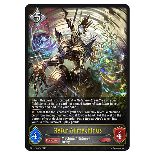 Natur Al'machinus BP12-103EN card from the Shadowverse: Evolve set Worldreaver's Descent & Dominion of Darkness