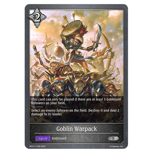 Goblin Warpack BP12-111EN card from the Shadowverse: Evolve set Worldreaver's Descent & Dominion of Darkness