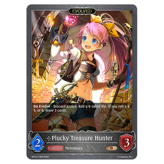 Plucky Treasure Hunter BP12-113EN card from the Shadowverse: Evolve set Worldreaver's Descent & Dominion of Darkness