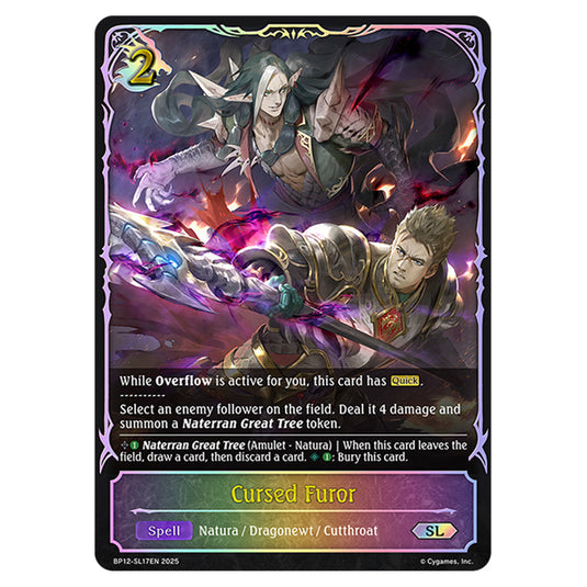 Cursed Furor BP12-SL17EN card from the Shadowverse: Evolve set Worldreaver's Descent & Dominion of Darkness