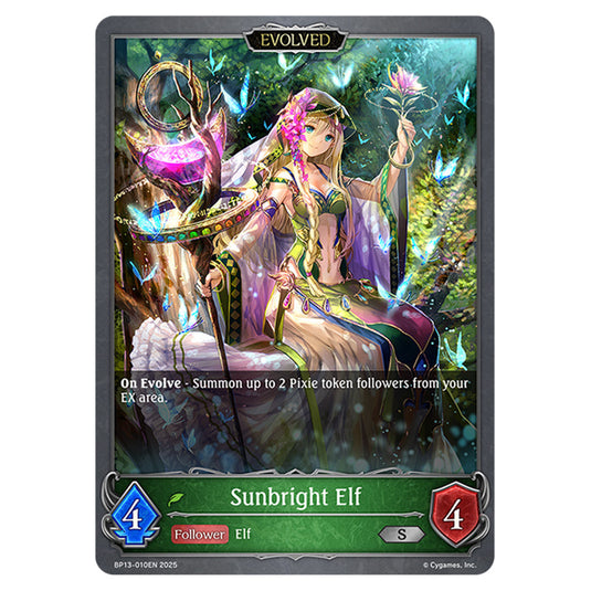 Sunbright Elf BP13-010EN card from the Shadowverse: Evolve set Worldreaver's Descent & Dominion of Darkness