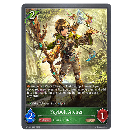Feybolt Archer BP13-018EN card from the Shadowverse: Evolve set Worldreaver's Descent & Dominion of Darkness