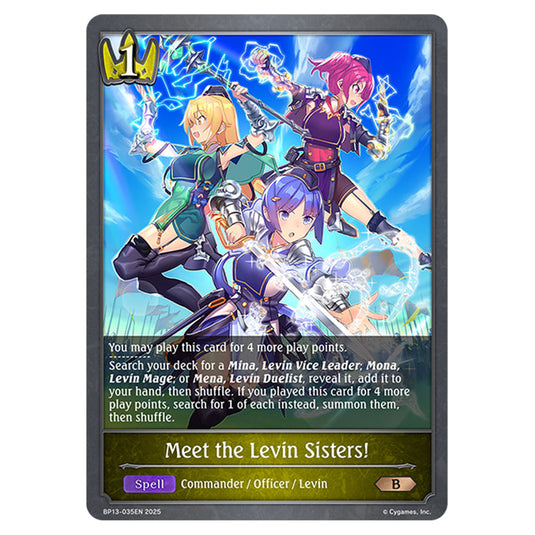 Meet the Levin Sisters! BP13-035EN card from the Shadowverse: Evolve set Worldreaver's Descent & Dominion of Darkness