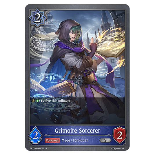 Grimoire Sorcerer BP13-044EN card from the Shadowverse: Evolve set Worldreaver's Descent & Dominion of Darkness