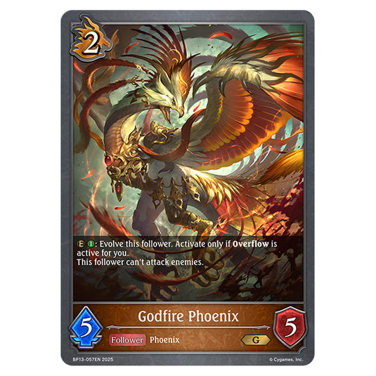 Godfire Phoenix BP13-057EN card from the Shadowverse: Evolve set Worldreaver's Descent & Dominion of Darkness