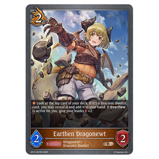 Earthen Dragonewt BP13-067EN card from the Shadowverse: Evolve set Worldreaver's Descent & Dominion of Darkness