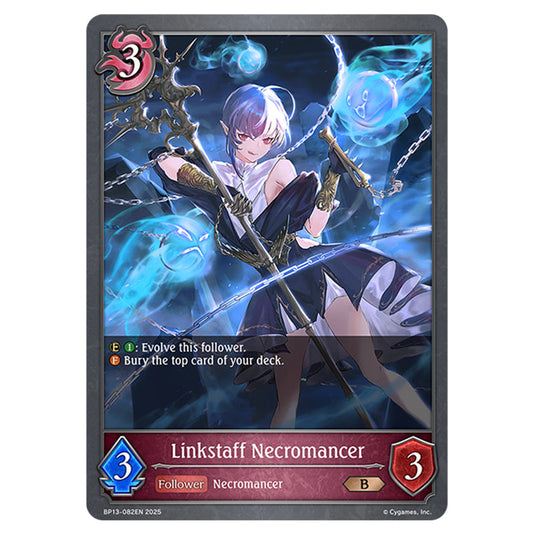 Linkstaff Necromancer BP13-082EN card from the Shadowverse: Evolve set Worldreaver's Descent & Dominion of Darkness