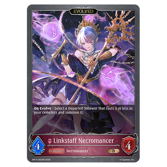 Linkstaff Necromancer BP13-083EN card from the Shadowverse: Evolve set Worldreaver's Descent & Dominion of Darkness