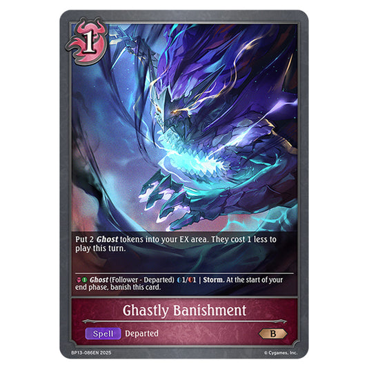 Ghastly Banishment BP13-086EN card from the Shadowverse: Evolve set Worldreaver's Descent & Dominion of Darkness